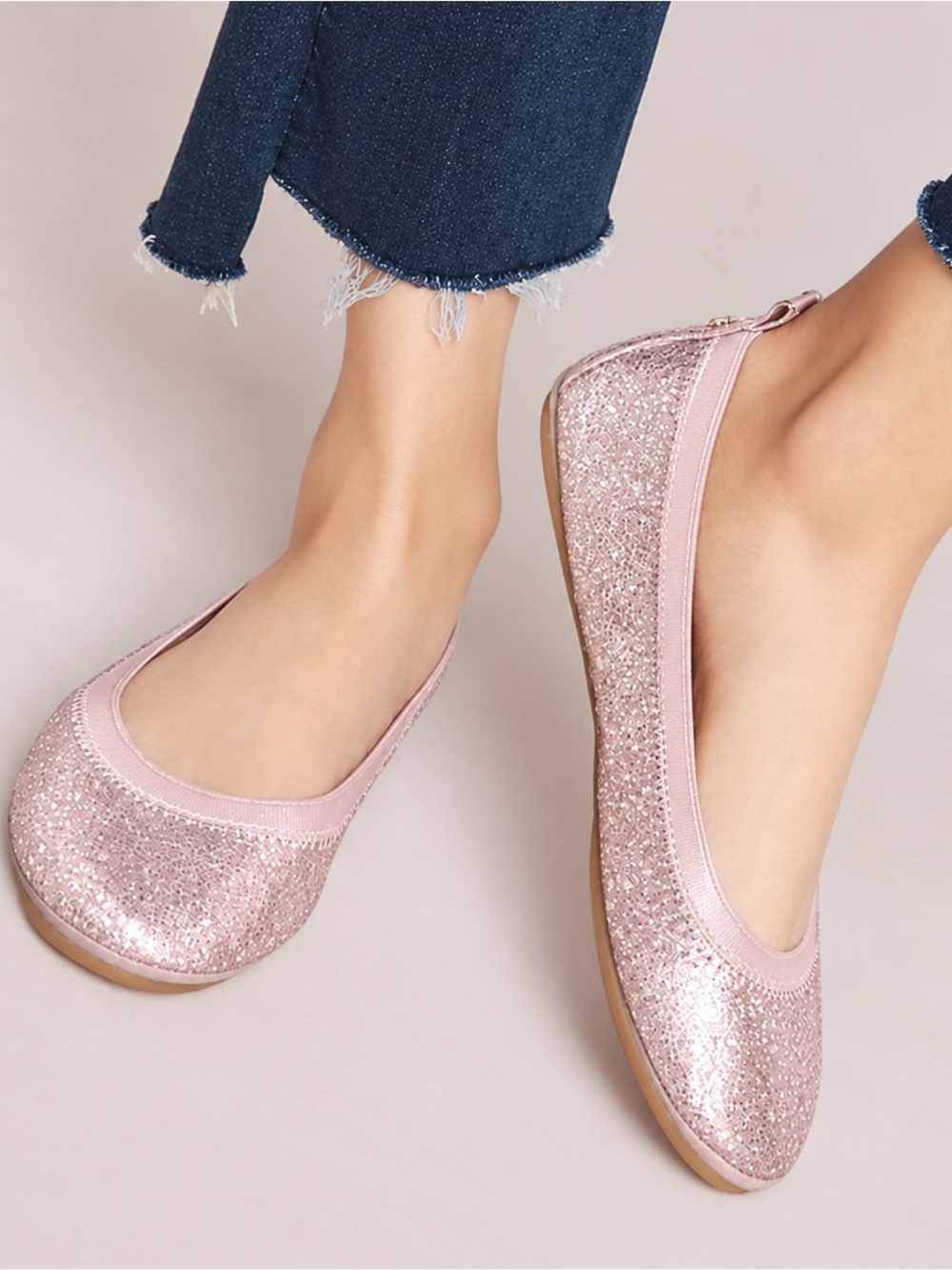 YNY Yosi New York Lexington pink glitter packable ballet Pink Glitter 7